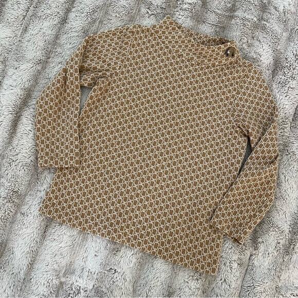 Ann Taylor Carmel Textured Chain Link Mock Neck Sweater - Picture 2 of 6